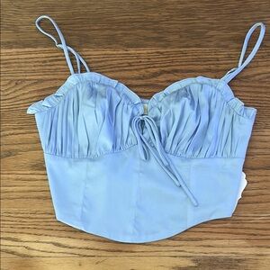 Altar'd State Blue Sleeveless Tie Front Camisole